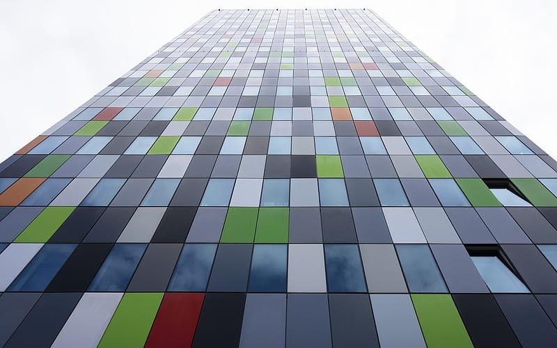 hd wallpaper multicolored stained glass house stained glass mosaic modern architecture business center glass facade