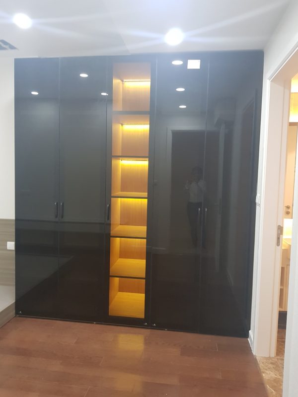 Tủ quần áo màu xanh đen sang trọng 